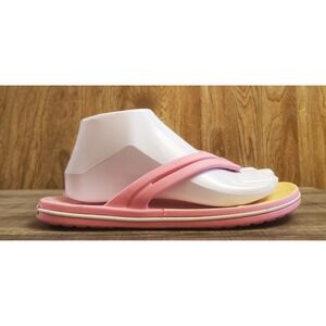 Crocs Crocband Flip Flops Ombre Thong Sandals‎ Womens Size 8 Pink Yellow